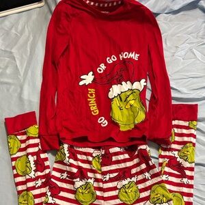 Grinch Red and White Kids Pajamas
